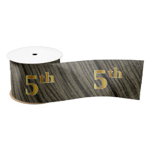 Faux/Imitation Gold "5th" Event Number (Rustic) Satin Ribbon
