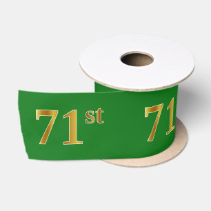 Faux/Imitation Gold "71st" Event Number (Green) Satin Ribbon
