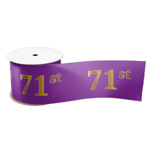 Faux/Imitation Gold "71st" Event Number (Purple) Satin Ribbon