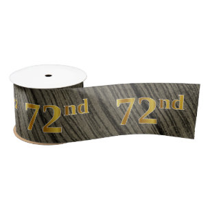Faux/Imitation Gold "72nd" Event Number (Rustic) Satin Ribbon
