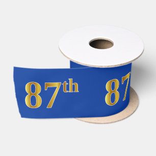 Faux/Imitation Gold "87th" Event Number (Blue) Satin Ribbon