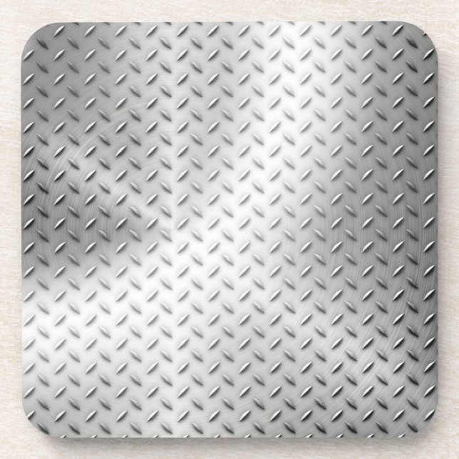 Faux Industrial Diamond Plate Coaster (Front)