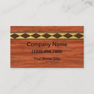 Faux Inlaid Wood Design Business Card