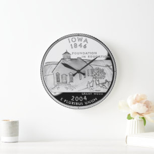 Faux Iowa State Quarter Large Clock