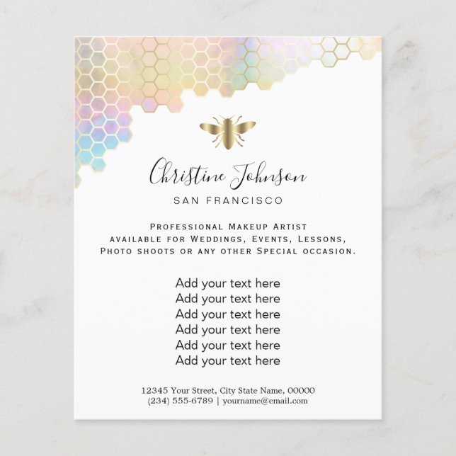 faux iridescent effect honeycomb flyer (Front)