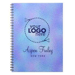 Faux Iridescent Foil Logo Notebook