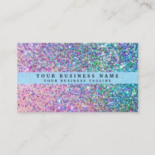 Faux Iridescent Glitter Business Card
