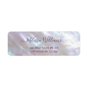 FAUX Iridescent Holographic Return Address Label