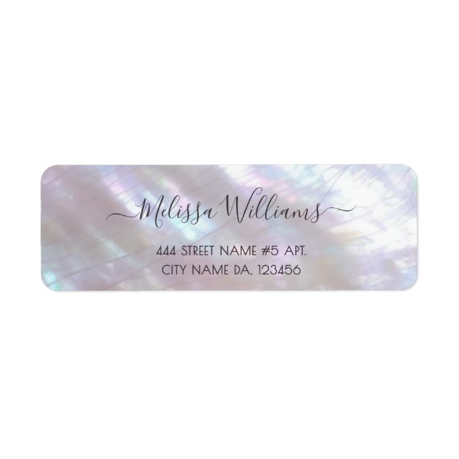 FAUX Iridescent Holographic Return Address Label (Front)