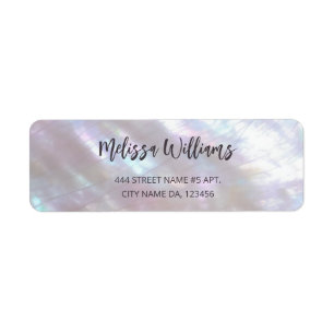 FAUX Iridescent Holographic Return Address Label