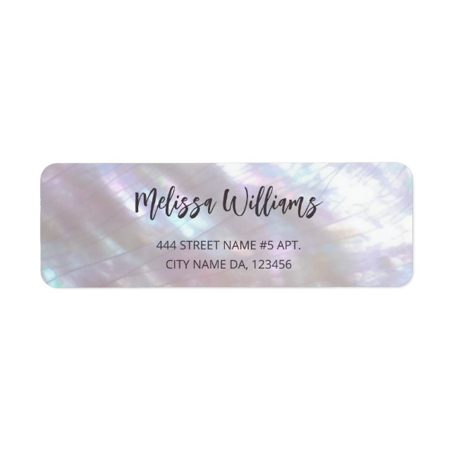 FAUX Iridescent Holographic Return Address Label (Front)