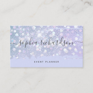 Faux Iridescent Look   Purple with Trendy Script Business Card