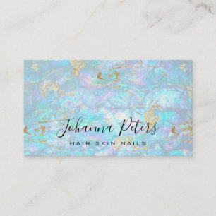 faux iridescent nacre texture business card