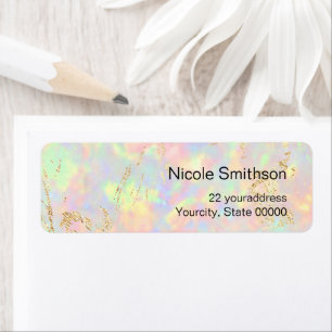 faux iridescent opal background  labels
