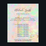 faux iridescent opal photo design flyer<br><div class="desc">beauty salon professional makeup artist flyer</div>