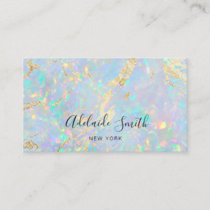 FAUX iridescent opal stone texture Business Card