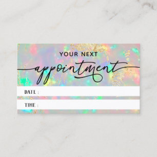 faux iridescent opal texture appointment card