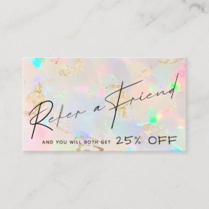 faux iridescent opal texture refer referral card
