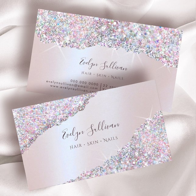 Faux Iridescent Pink Glitter Business Card (Creator Uploaded)