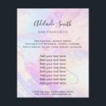 Faux iridescent purple and faux glitter flyer<br><div class="desc">beauty salon professional makeup artist flyer</div>