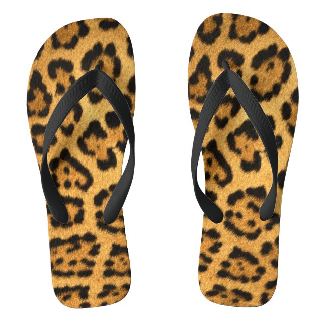 Faux Jaguar Skin Flip Flops (Footbed)