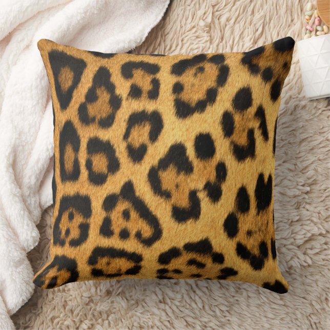 Faux Jaguar Skin Throw Pillow (Blanket)