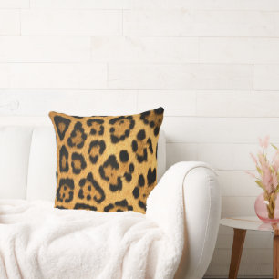 Faux Jaguar Skin Throw Pillow