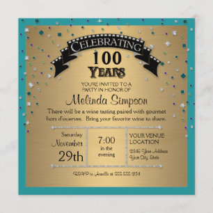 Faux Jewel Confetti Birthday Party Celebration Invitation