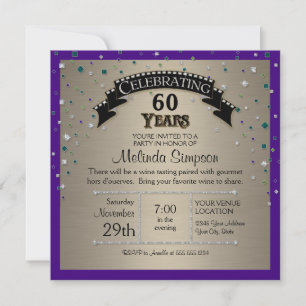 Faux Jewel Confetti Party Birthday Celebration Invitation