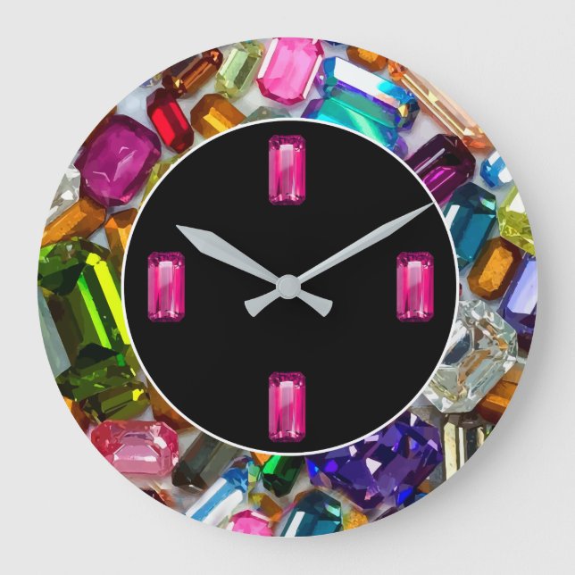 Faux Jewel Glitzy Bling Wall Clocks (Front)