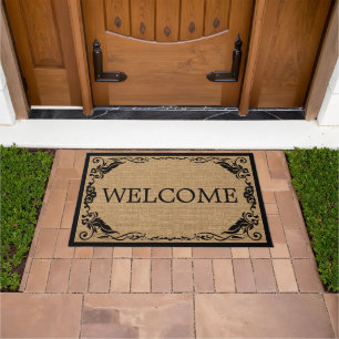 Faux Jute Vintage Stylish Trendy Welcome Doormat