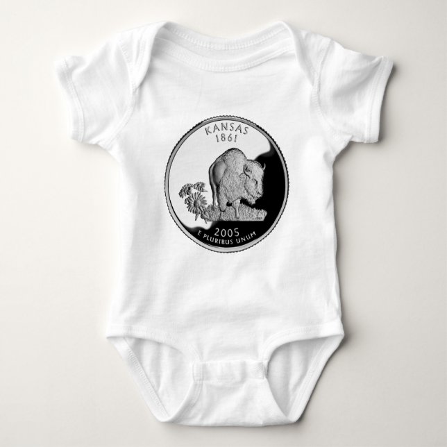 Faux Kansas State Quarter Baby Bodysuit (Front)