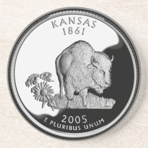 Faux Kansas State Quarter Coaster