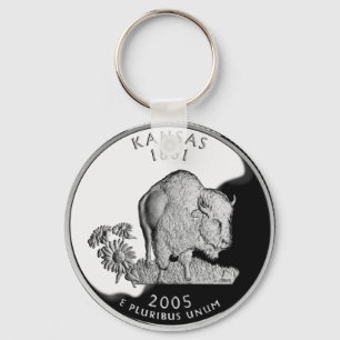 Faux Kansas State Quarter Key Ring