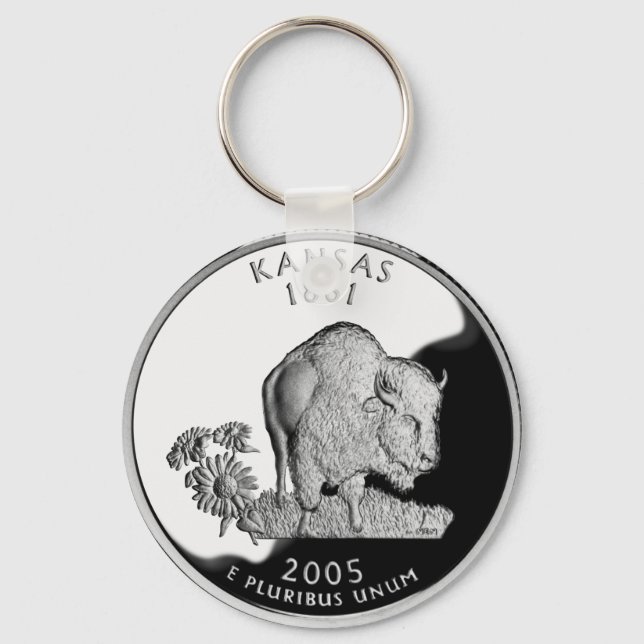 Faux Kansas State Quarter Key Ring (Front)