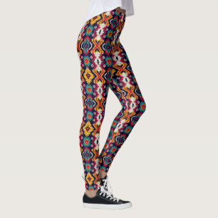 Faux knit Aztec tiled pattern Leggings
