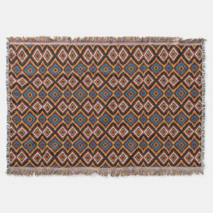 Faux knitted Aztec Western pattern Throw Blanket