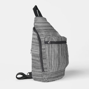 Faux Knitted Fabric Grey Sling Bag