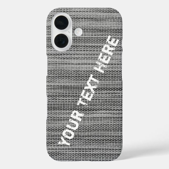 Faux Knitted Grey IPhone Case with Custom Text (Back)