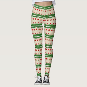 Faux Knitted Ugly Christmas Leggings