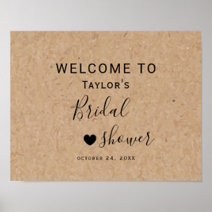 Faux Kraft Bridal Shower Welcome Poster