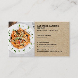 Faux Kraft Custom Formal Food Business Catering Business Card