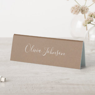 Faux Kraft Hand Lettered Table Tent Sign