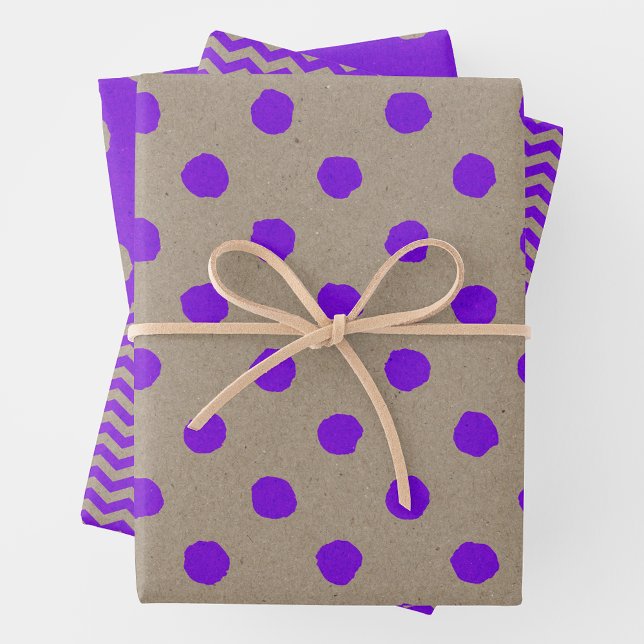 Faux Kraft Paper w/ Purple Multi-Patterns (Faux Kraft Paper w/ Purple Fun & Cute Multi-Patterns)