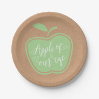 Faux Kraft Rustic Apple Of My Eye Baby Shower