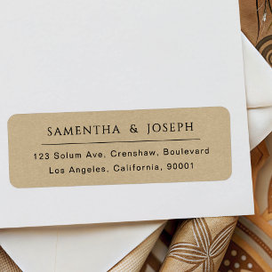 Faux Kraft Simple Rustic Country Return Address Label