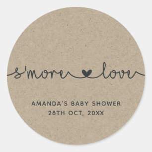Faux Kraft S'more Love Classic Round Sticker