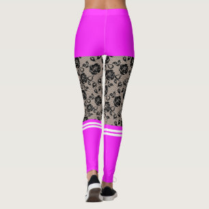 Faux Lace Fishnet Rose Purple Short Socks Leggings