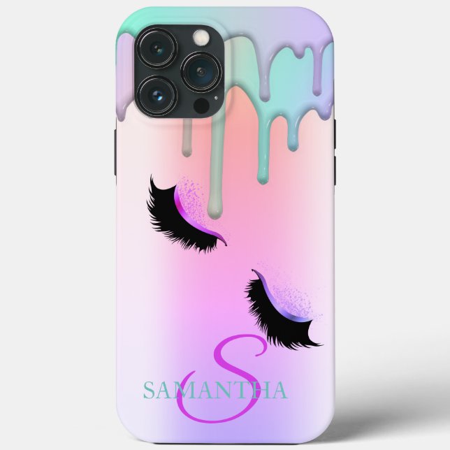 Faux Lashes Glitter Colourful Drips Case-Mate iPhone Case (Back)