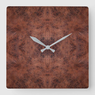 Faux Leather #1 Square Wall Clock